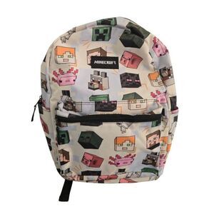 Minecraft Backpack Unisex Kids Adults Multicolor OS Front Zipper Inside Pocket